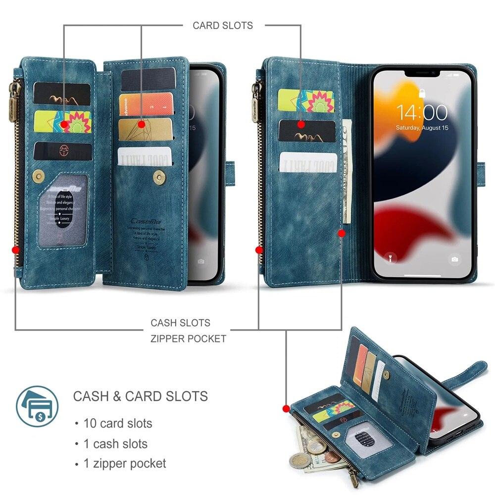 Vintage Leather Wallet Case for iPhone 11-14 Pro Max Mini