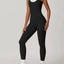 Sporty Black Backless Jumpsuit for Women