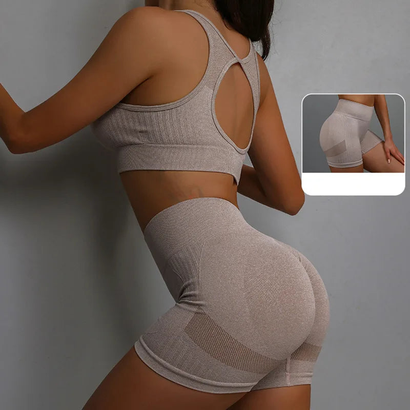 Conjunto de Cortos de Fitness para Mujeres Yoga