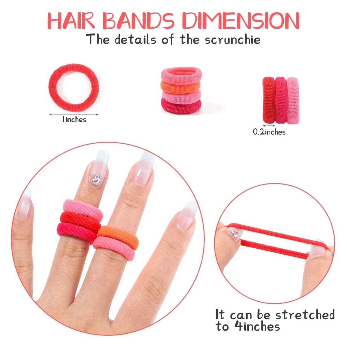 Colorful Kids Elastic Hair Bands - 20/50pcs Set