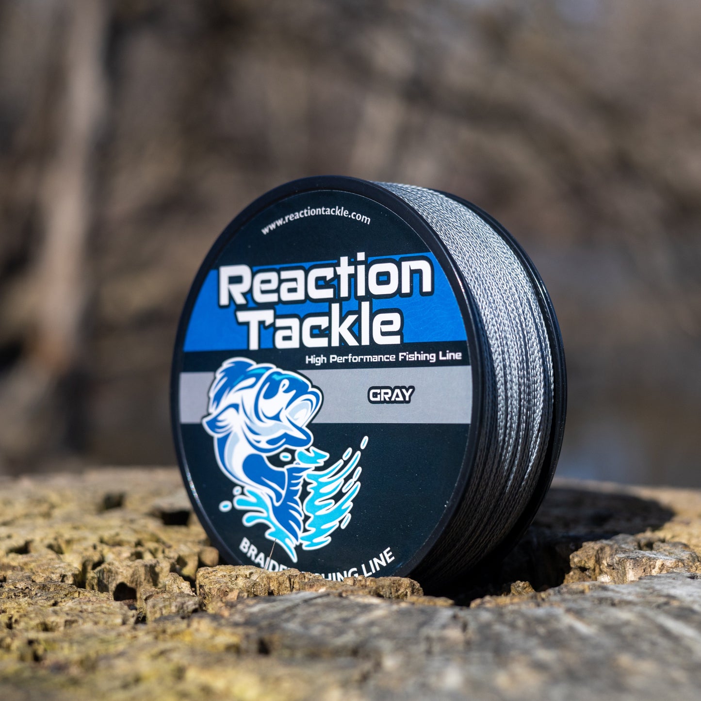 Premium Gray Braided Fishing Line by Reaction Tackle