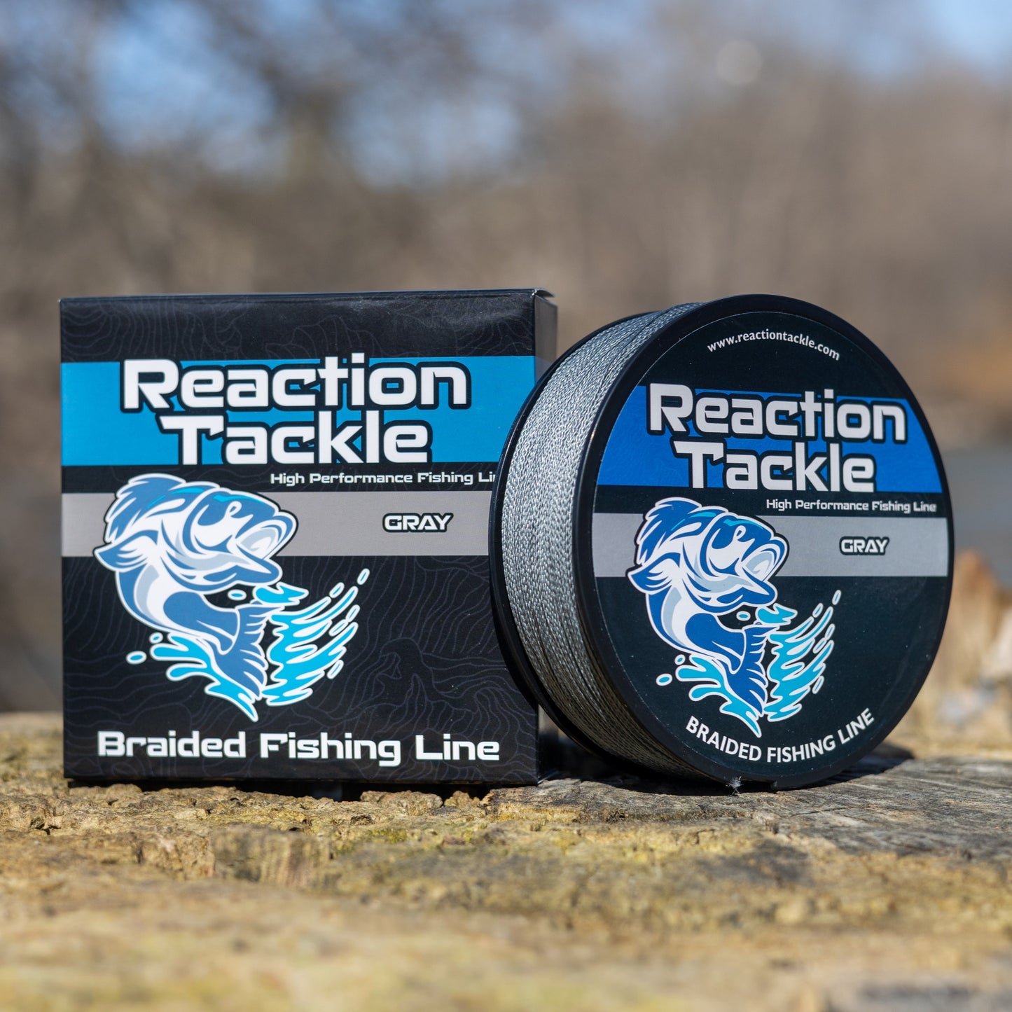Premium Gray Braided Fishing Line by Reaction Tackle