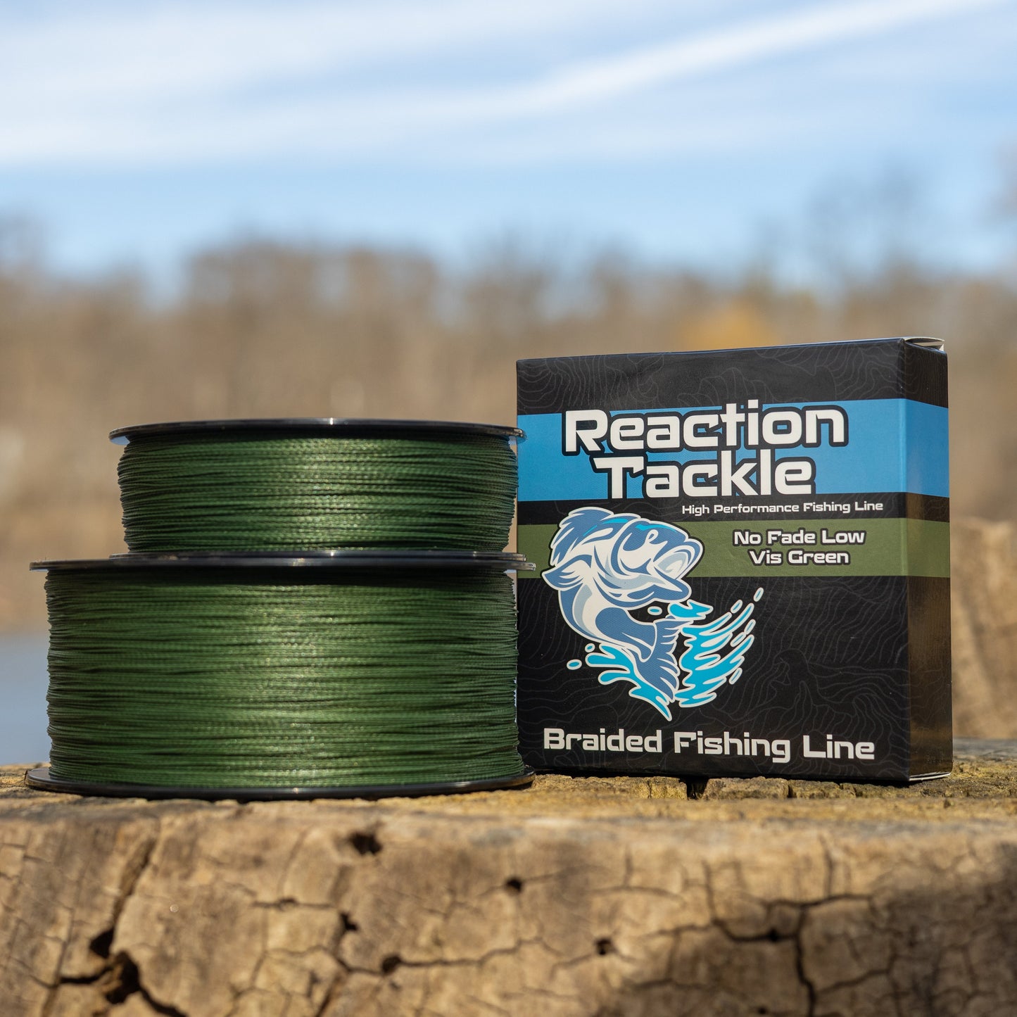 Línea de pesca trenzada verde de baja visibilidad Reaction Tackle: resistencia y sensibilidad inigualables