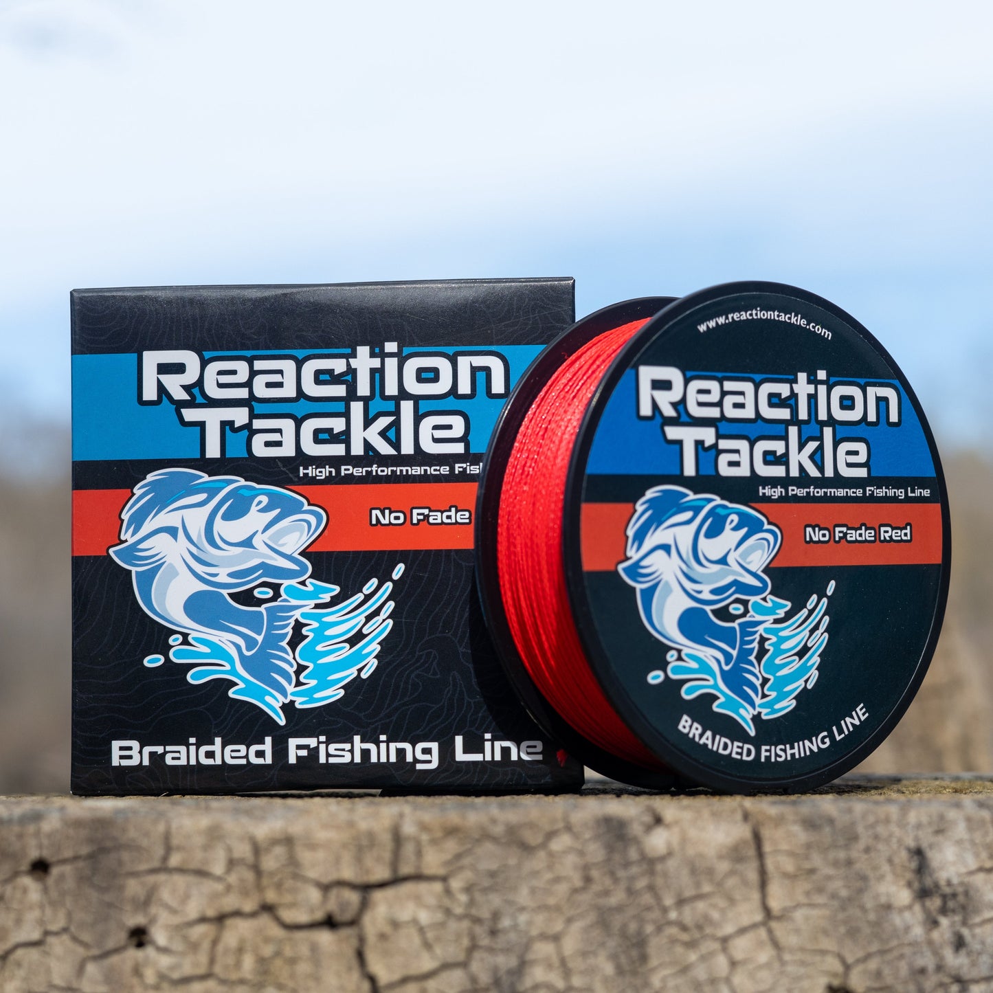 Línea de pesca trenzada premium Reaction Tackle - Rojo resistente a la decoloración
