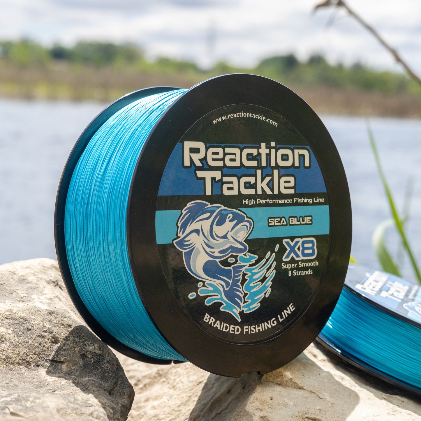 Línea de pesca trenzada Reaction Tackle Pro X8 - Azul marino, 8 hebras