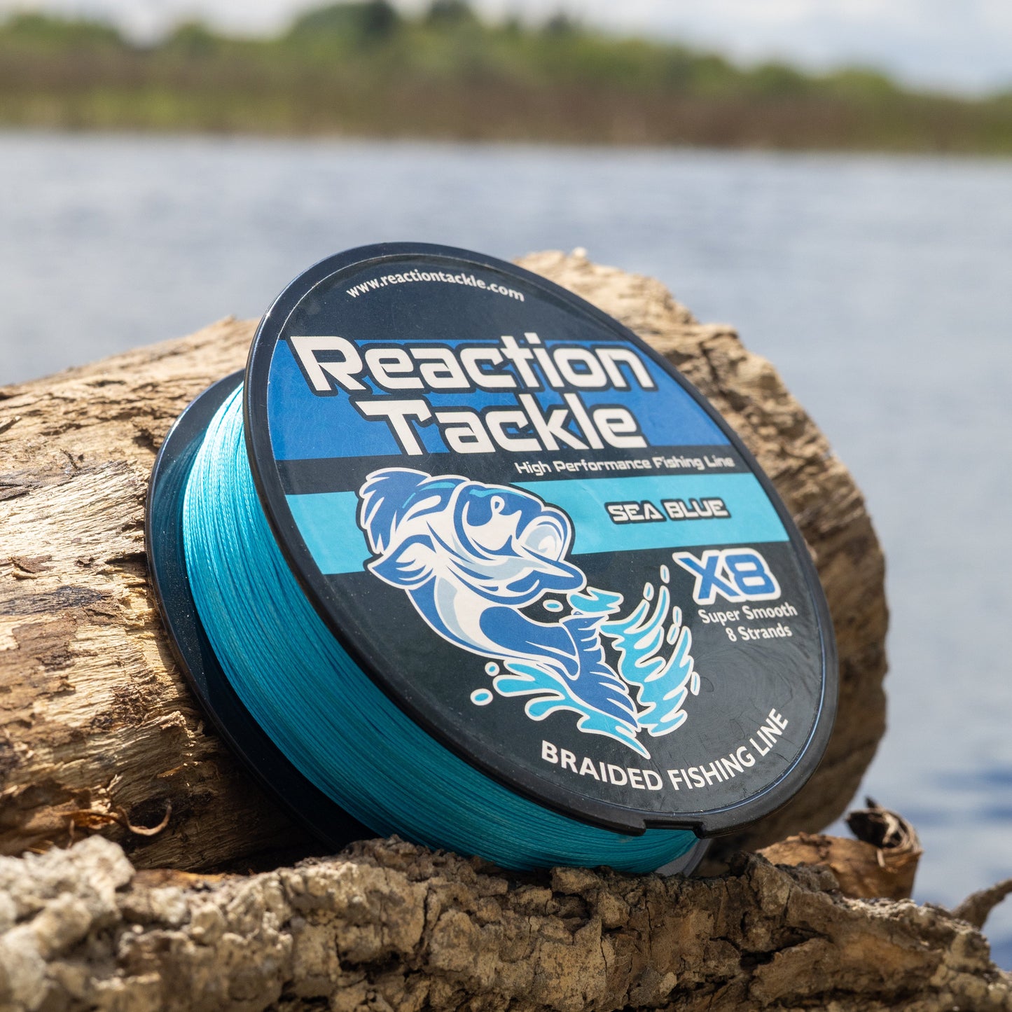 Línea de pesca trenzada Reaction Tackle Pro X8 - Azul marino, 8 hebras