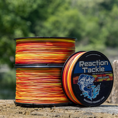 Reaction Tackle Fire Camo Braided Fishing Line - Premium Performance