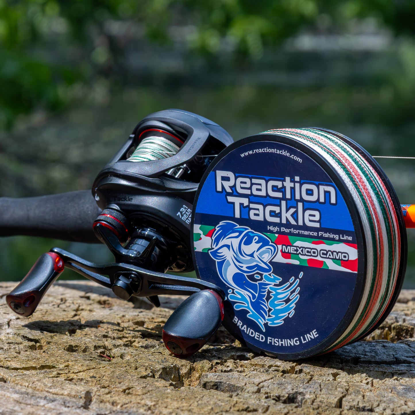 Línea de pesca trenzada Reaction Tackle - Camuflaje mexicano - Rendimiento superior