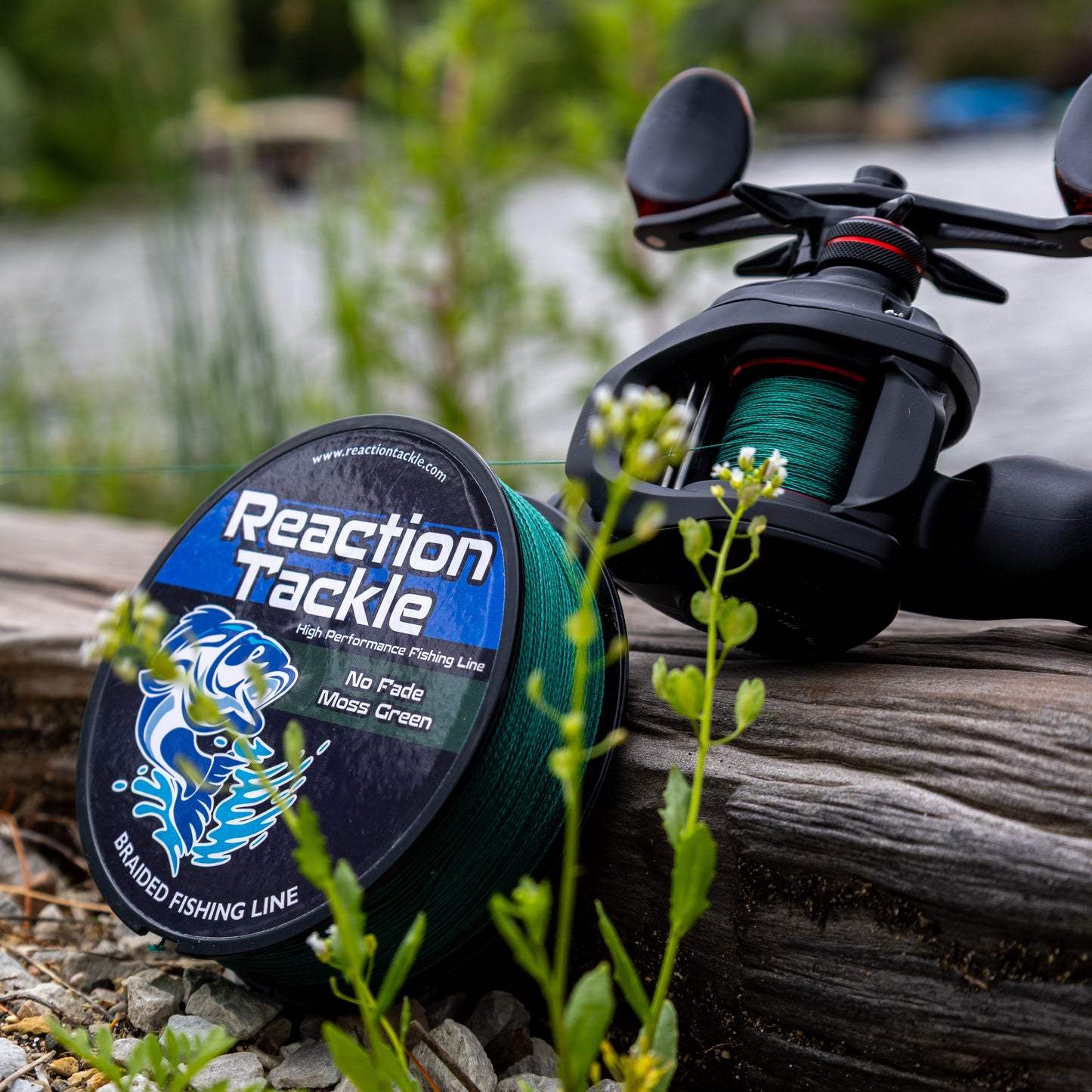 Reaction Tackle Premium Braided Fishing Line - Fade-Resistant Moss Green
