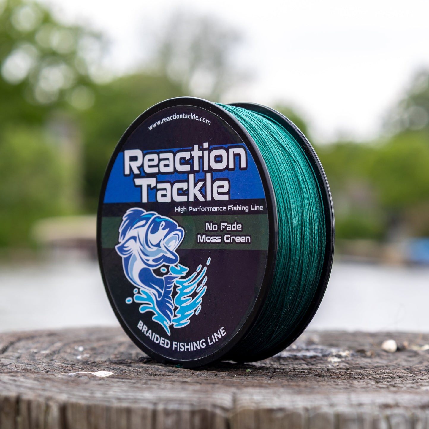 Reaction Tackle Premium Braided Fishing Line - Fade-Resistant Moss Green