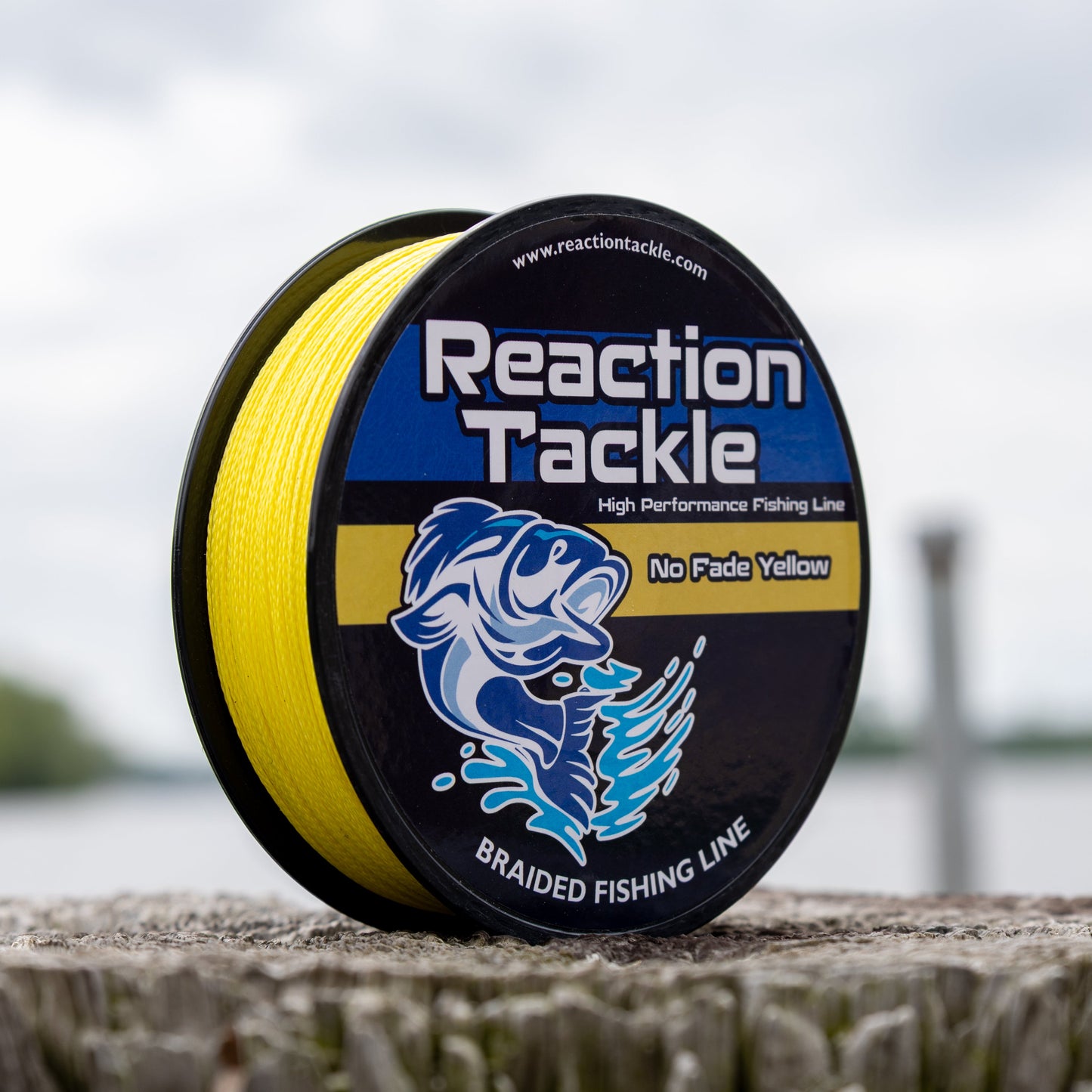 Línea de pesca trenzada Reaction Tackle - Sin decoloración, amarilla - NUEVA