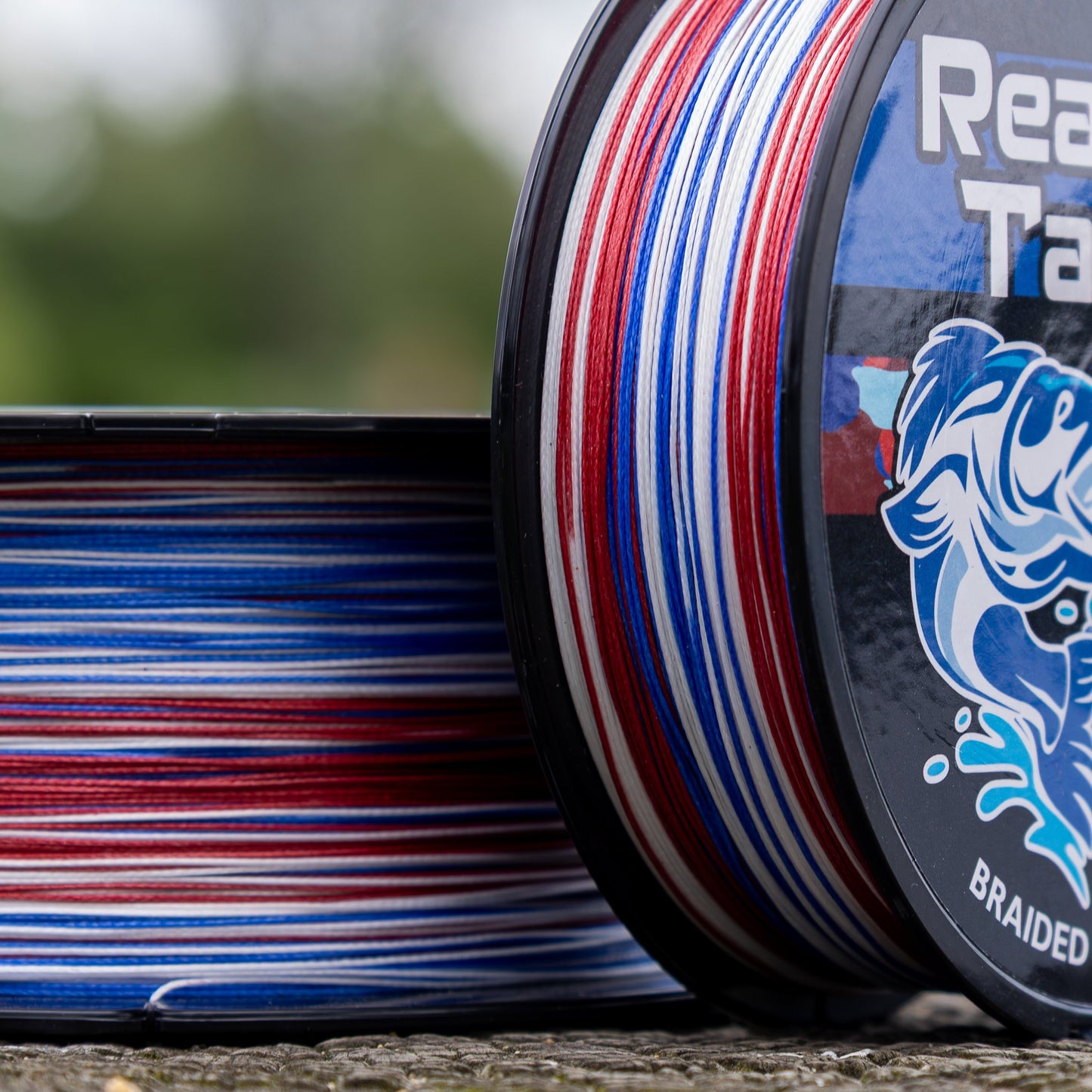 Línea de pesca trenzada Reaction Tackle X8 - Camuflaje estadounidense, 8 hebras - NUEVA