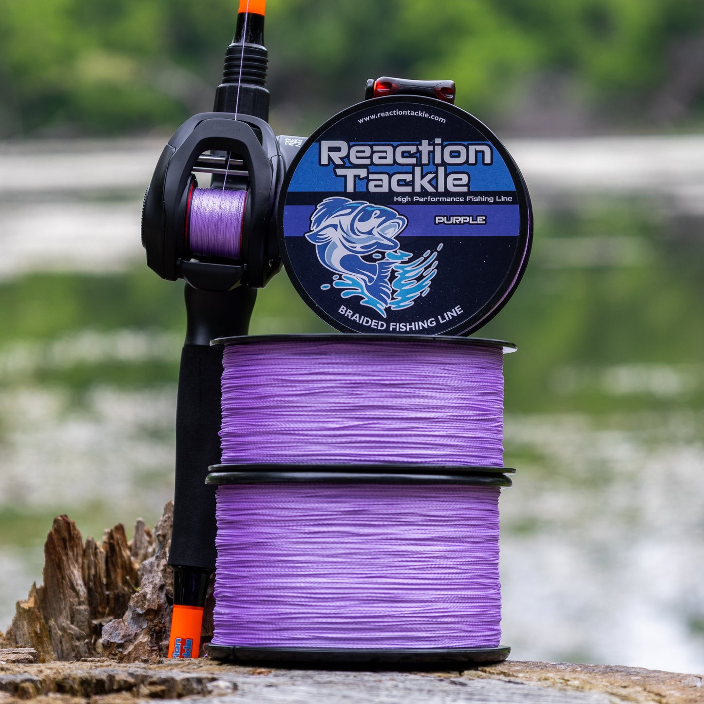 Ligne de pêche tressée premium Reaction Tackle - Violet éclatant - Performance ultime
