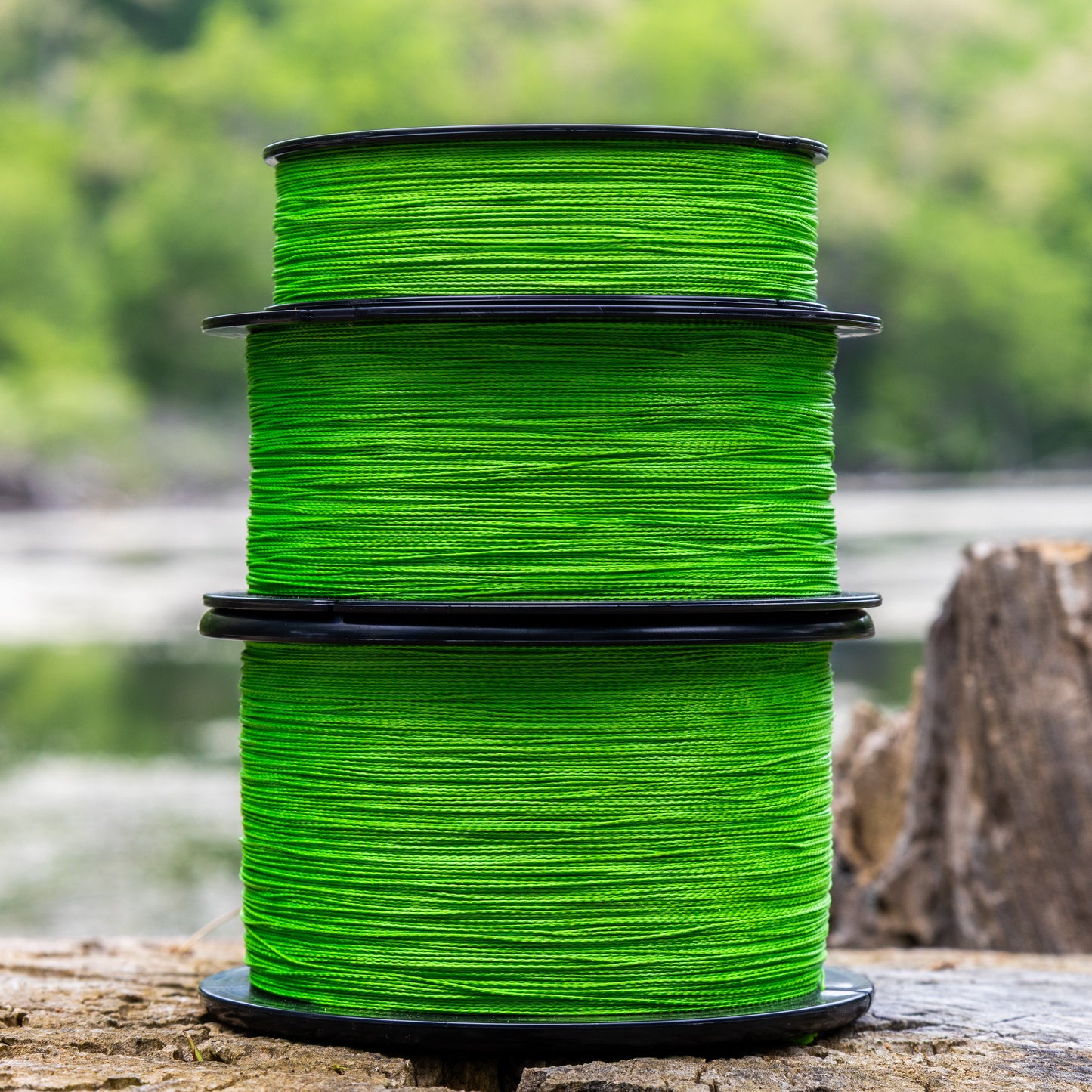 Línea de pesca trenzada de alta visibilidad Reaction Tackle - Verde de alta visibilidad que no se decolora