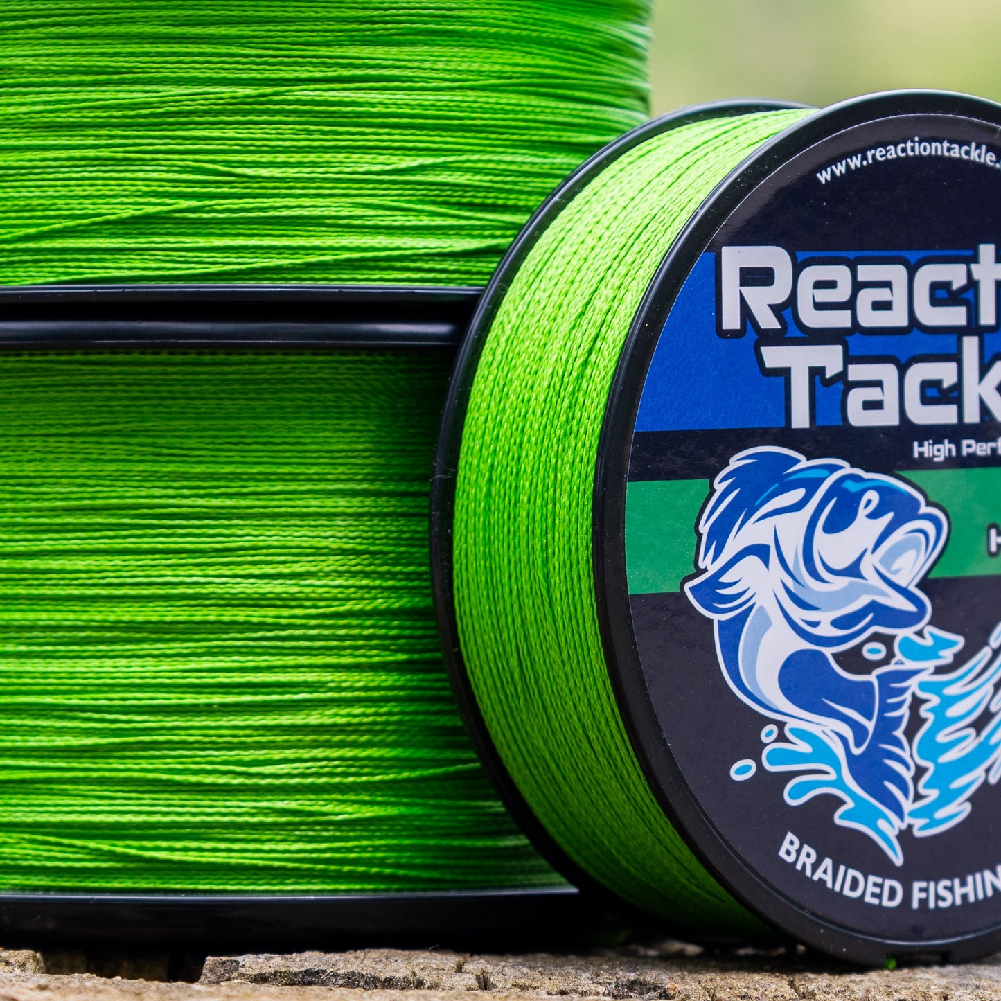 Línea de pesca trenzada de alta visibilidad Reaction Tackle - Verde de alta visibilidad que no se decolora