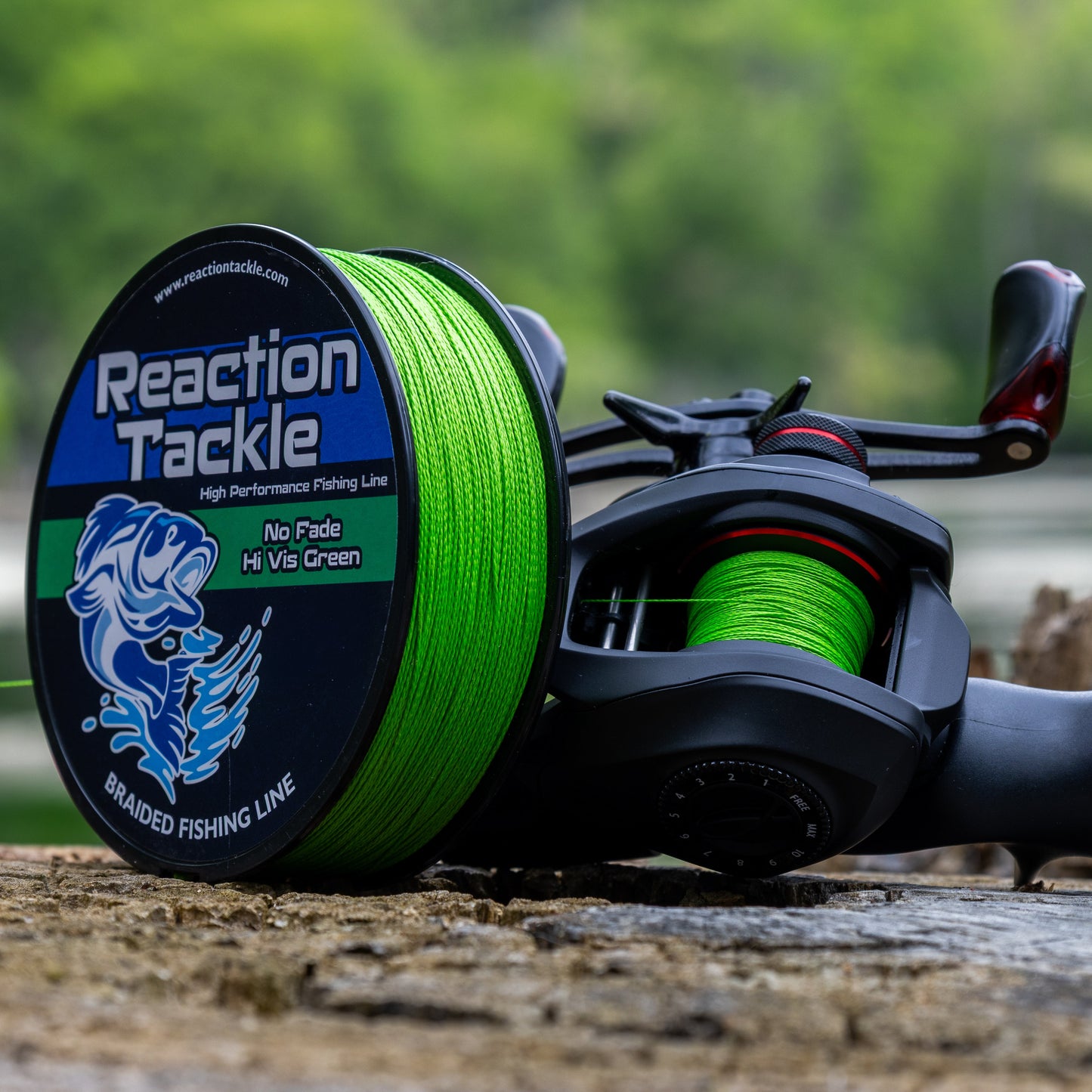 Reaction Tackle Braided Fishing Line - NO FADE Hi Vis Green - NEW