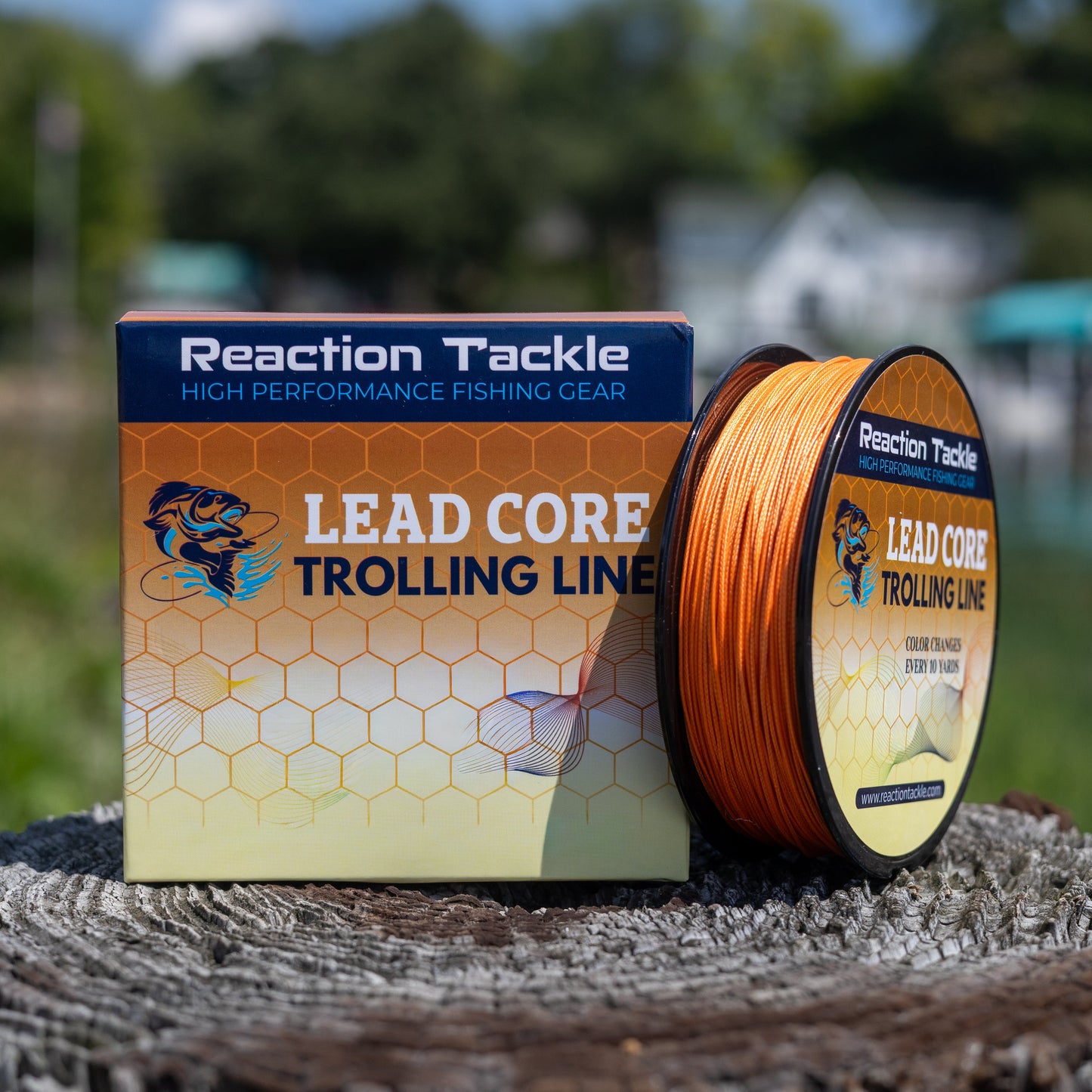 Línea de pesca trenzada con núcleo de plomo premium Reaction Tackle para curricán