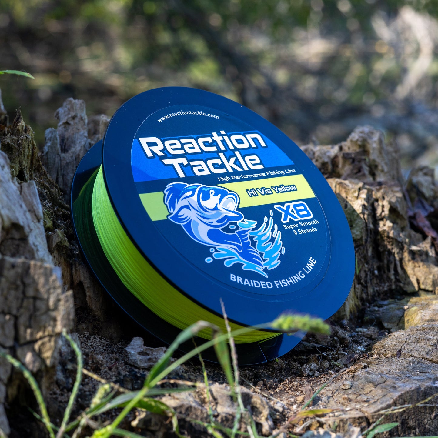 Ligne de pêche tressée Reaction Tackle Pro X8 - Jaune haute visibilité, 8 brins