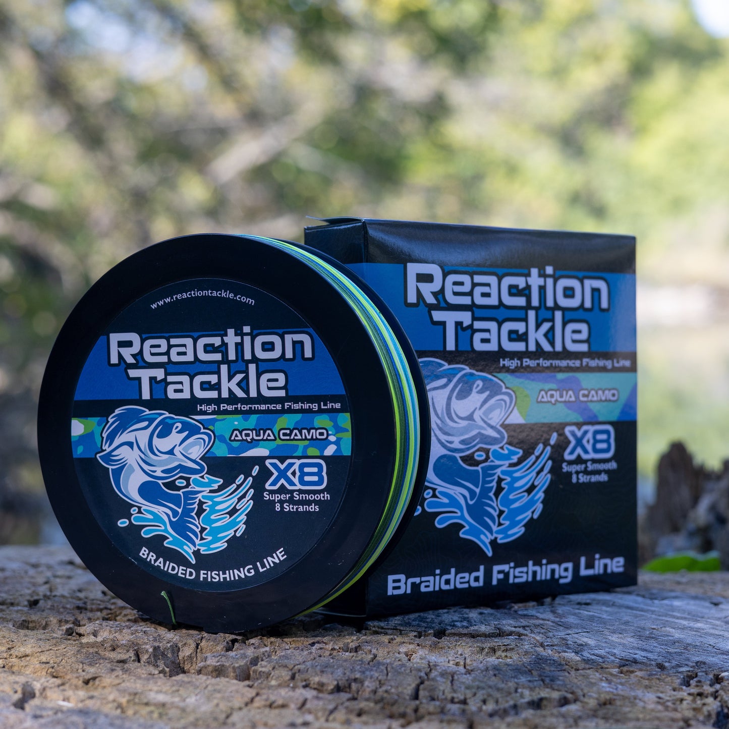 Reaction Tackle Aqua Camo X8 Braided Fishing Line - 8 Strands