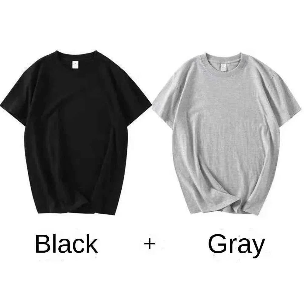 Paquete de 2 camisetas de algodón blancas unisex de corte holgado