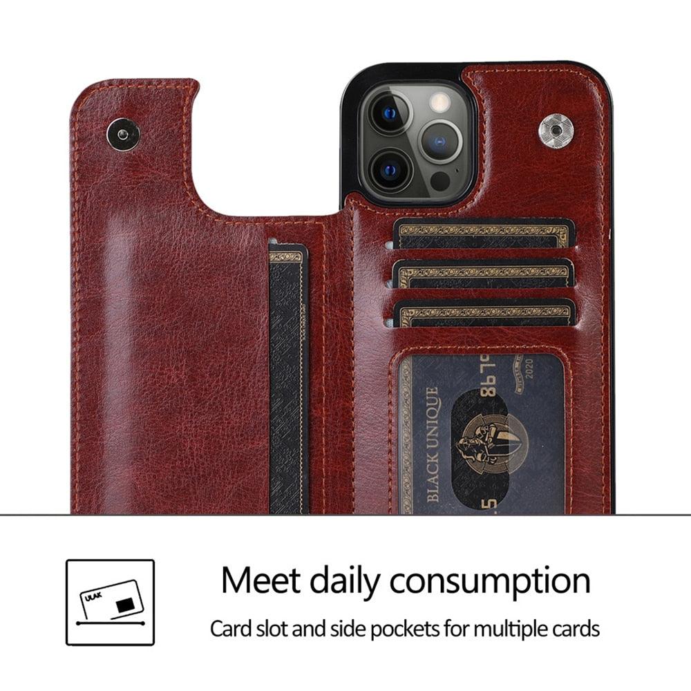 Funda de Cuero Premium para iPhone 14/13/12/11 Series