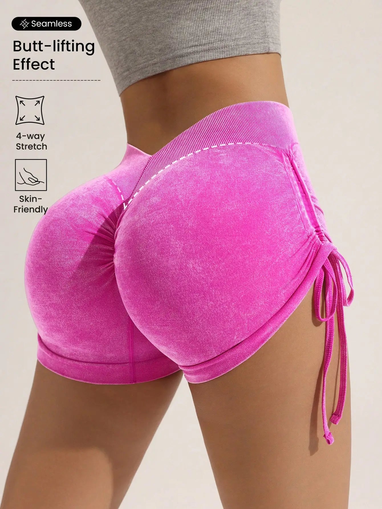 Shorts de yoga pour femmes MatteFit Peach Lift style euro