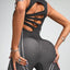 Chic Color-Block Women's Yoga Jumpsuit