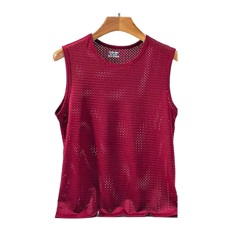 Camiseta sin mangas de seda helada para hombres para una comodidad máxima