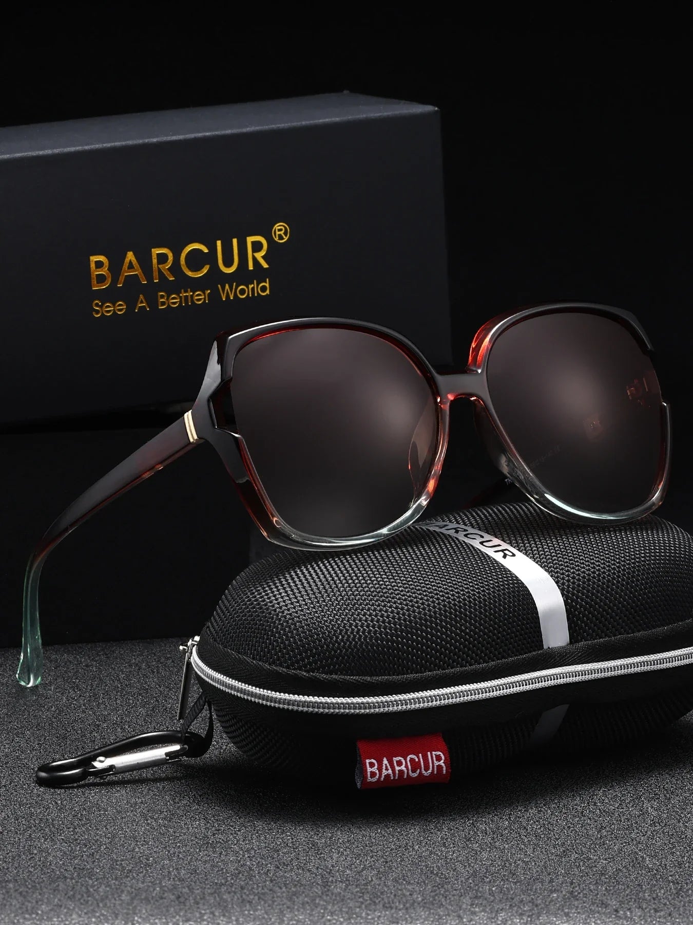 Lunettes de soleil carrées surdimensionnées polarisées BARCUR pour femmes
