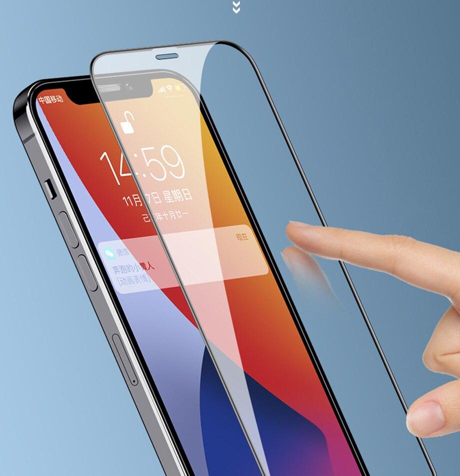 Protecteur d'écran en verre trempé 9D Full Cover pour iPhone