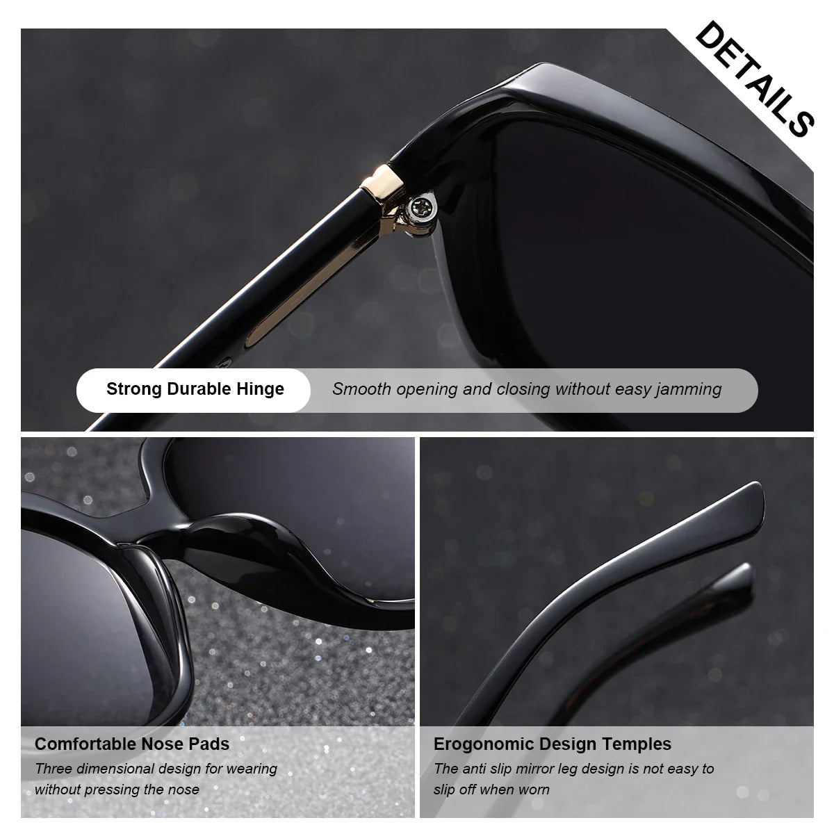 Gafas de sol polarizadas de marco de mariposa degradado para mujeres BARCUR