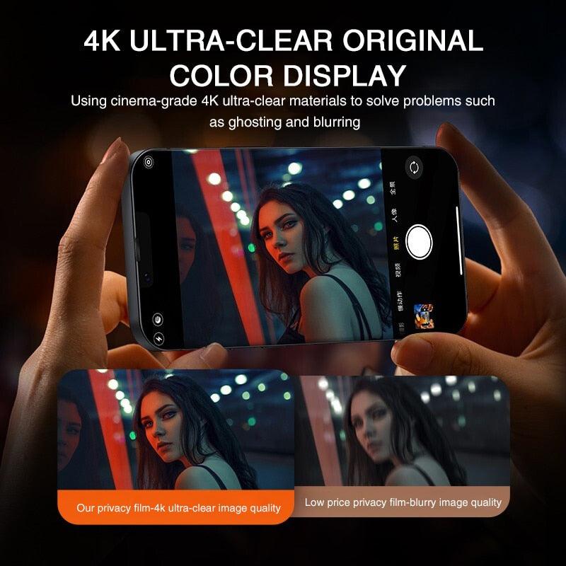 Protecteurs d'écran en verre trempé de confidentialité 4PCS pour iPhone