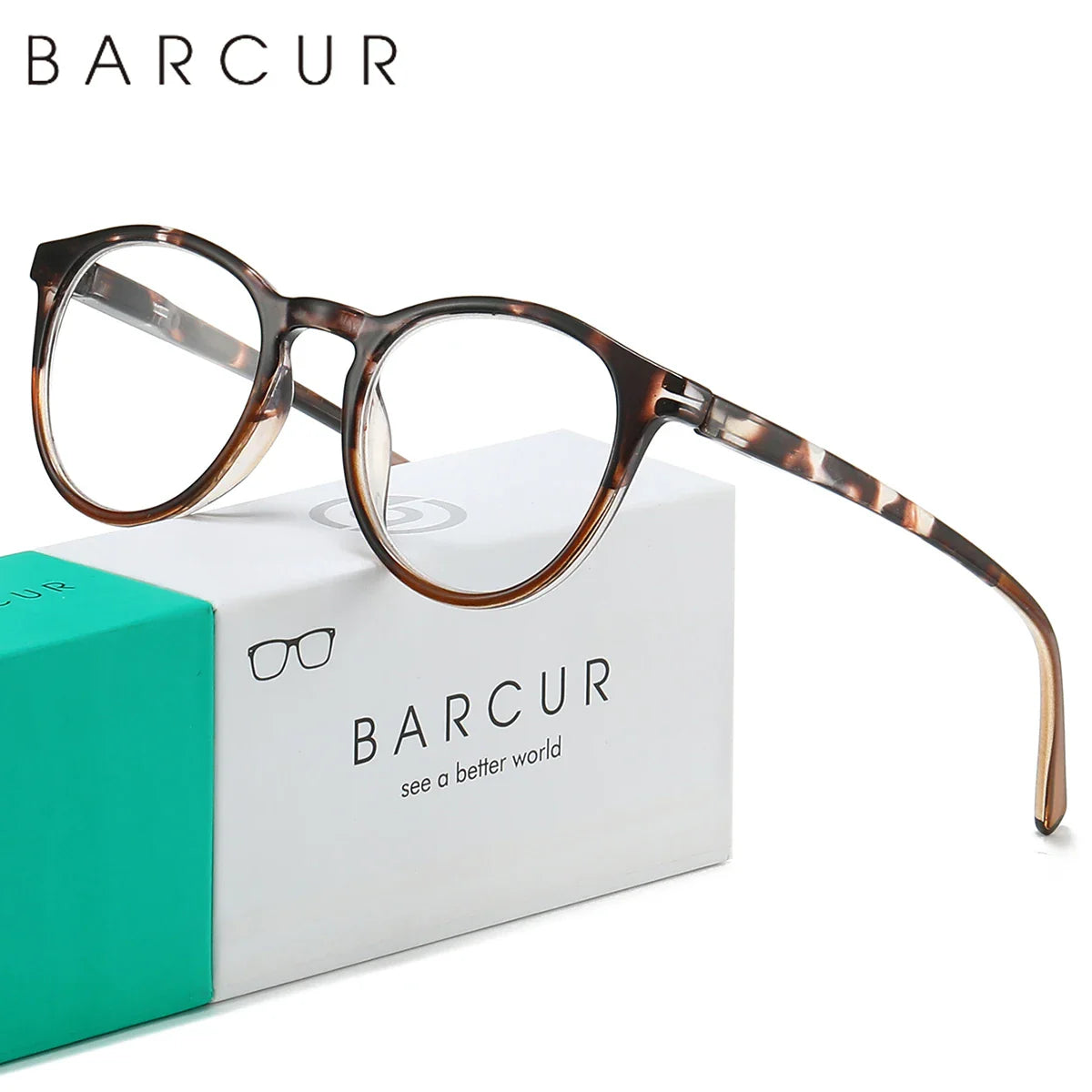 Gafas de lectura ligeras con patrón de leopardo BARCUR