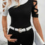 Ladies' Hollow Out Patchwork T-Shirt