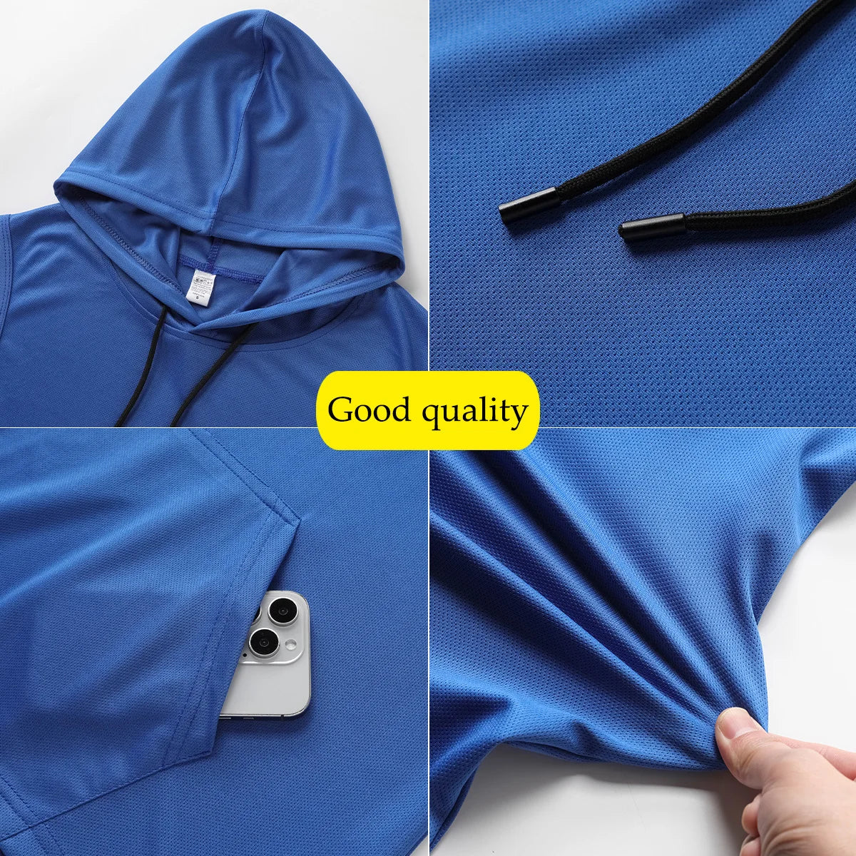Hoodie de gym noir à séchage rapide pour homme