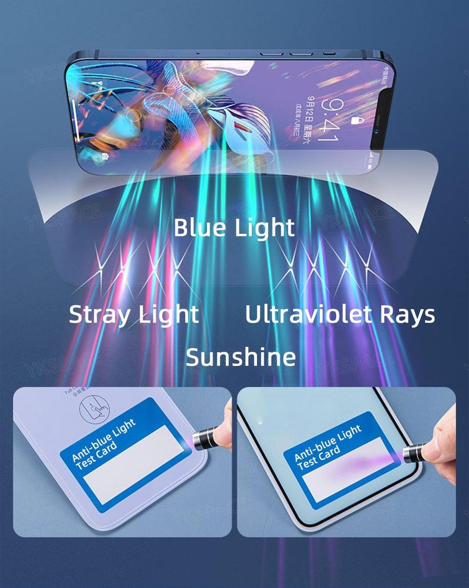 Protector de Pantalla de Vidrio Templado Anti Luz Azul en Paquete de 2 para iPhone