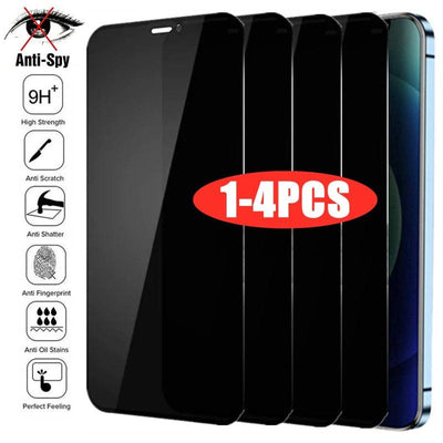 4PCS Privacy Tempered Glass Screen Protectors for iPhone