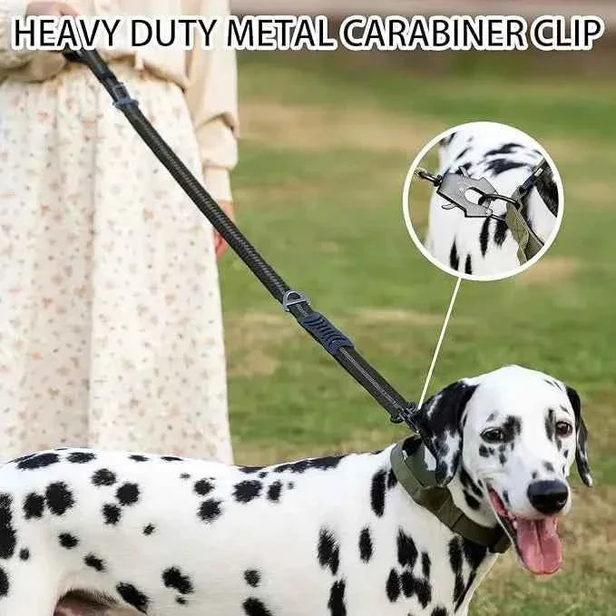 Correa de Perro Táctica Reflectante con Bungee y Cinturón de Seguridad