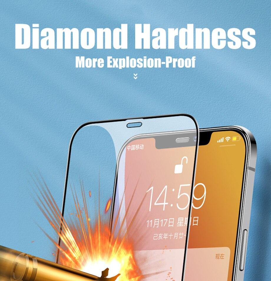 Protecteur d'écran en verre trempé 9D Full Cover pour iPhone