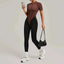 Color Blocked Women's Yoga Jumpsuit Tracksuit