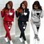 Conjunto de Sudadera y Pantalones de Chándal de Talla Grande con Estampado de Corazón