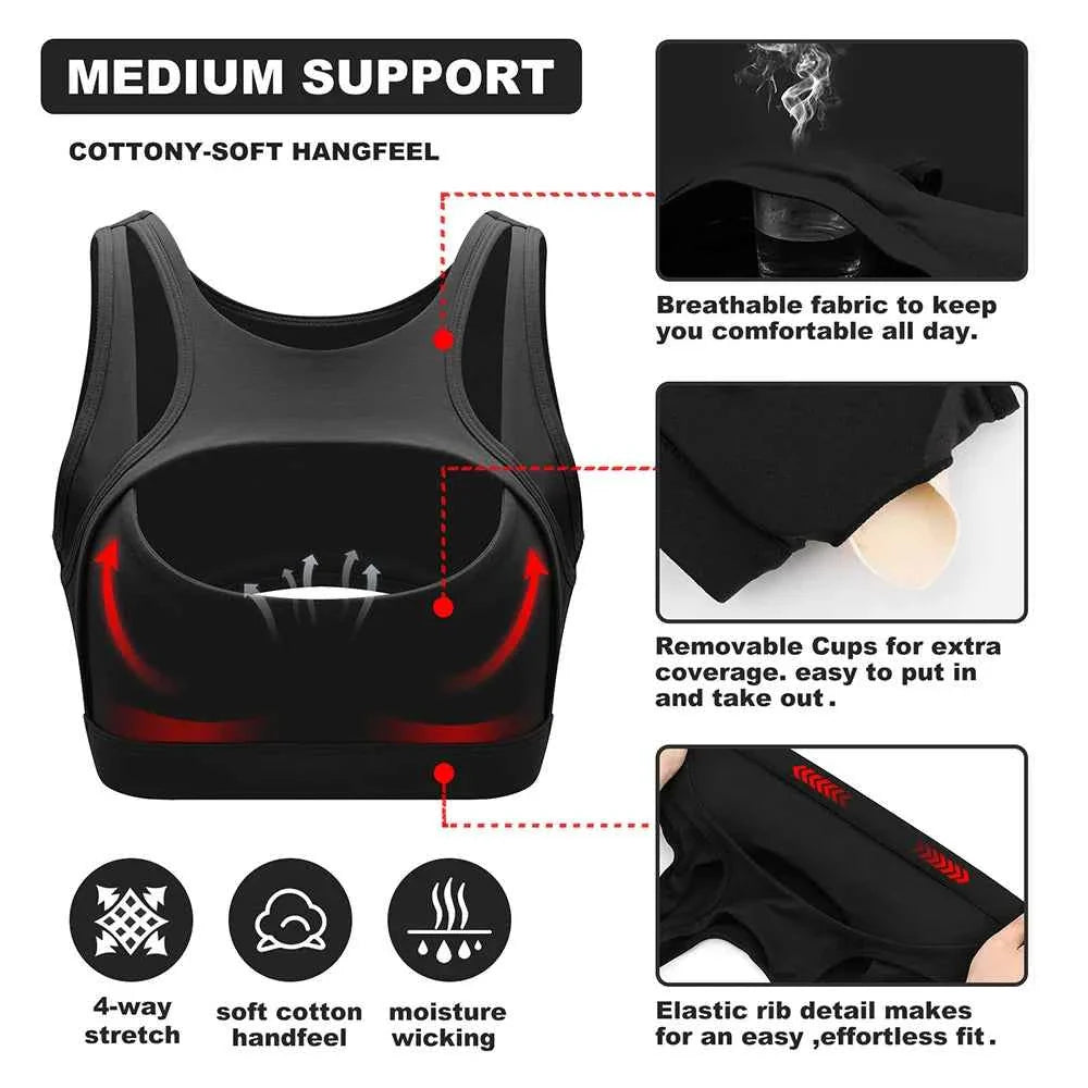 Premium Push Up Sports Bra with Removable Cups
