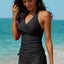 Elegance Black Halter Tankini Set