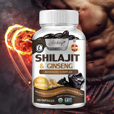 Premium Shilajit & Ginseng Supplement - 120 Capsules