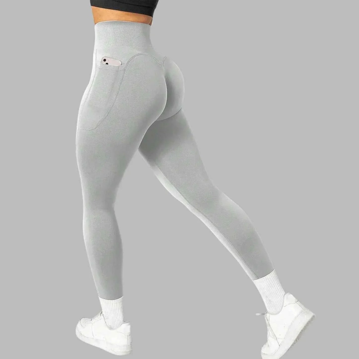 Leggings de Yoga sin Costuras con Bolsillo para Mujer