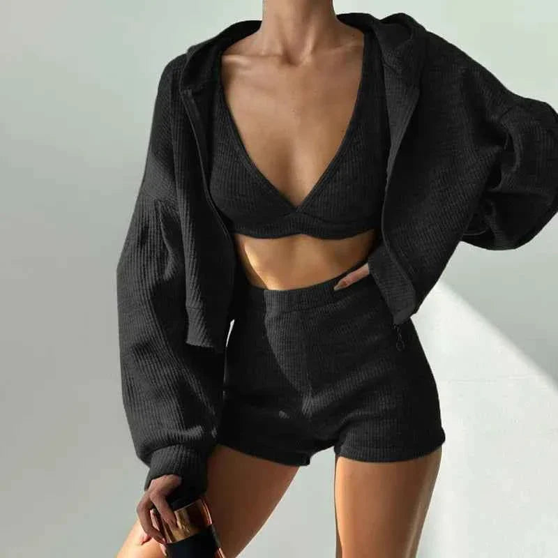 Conjunto de chándal para mujer de 3 piezas Solid Sport