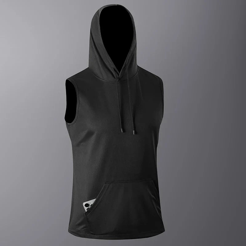 Hoodie de gym noir à séchage rapide pour homme
