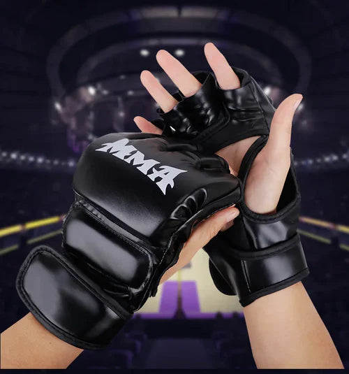 Guantes de Boxeo de Cuero de Mitad de Dedo Premium