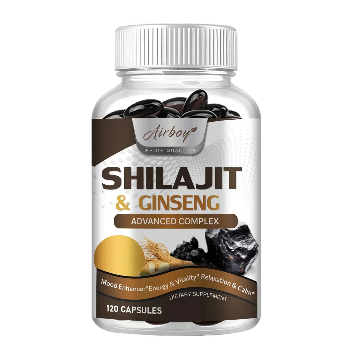Suplemento Premium de Shilajit y Ginseng - 120 Cápsulas