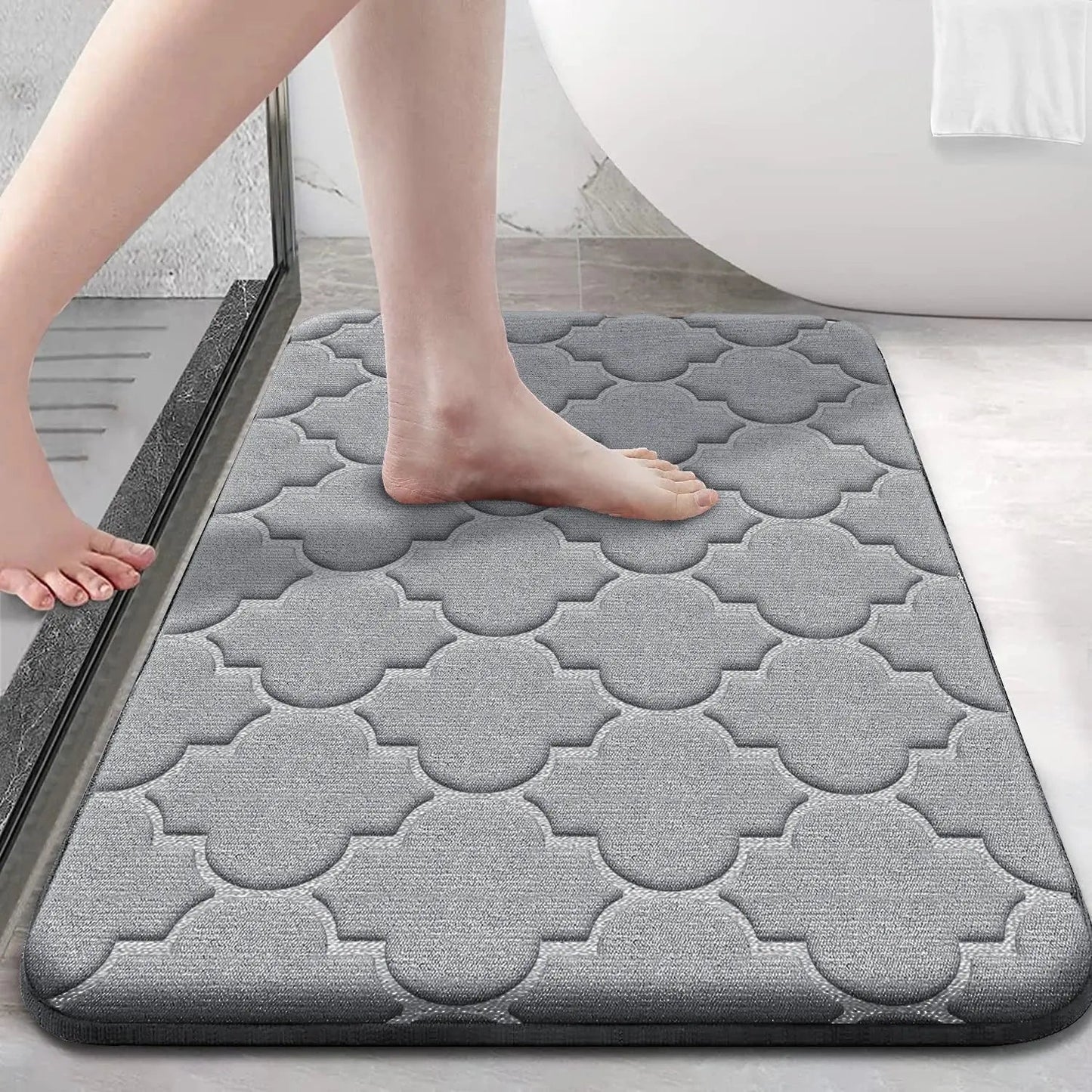 Tapis de bain en mousse à mémoire d'eau absorbante et antidérapant